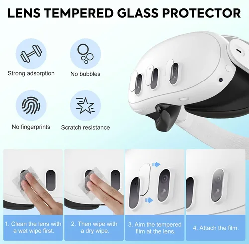 Vista 7 de MoKo VR Accessories for Meta Quest 3, VR Headset Protective Shell Cover for Oculus Quest 3 Included VR Shell Cover and 6-Pack Lens Tempered Glass