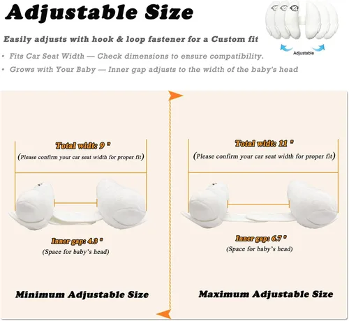 Vista 2 de Almohada de viaje ajustable para bebés, soporte de cabeza portátil
