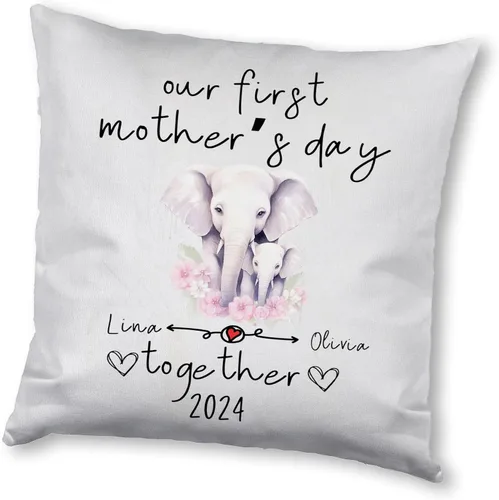 Vista 7 de Mother's Day Elephant, Personalised Pillow Case Decor for Home, Present for Mom, Grandmother, for Her