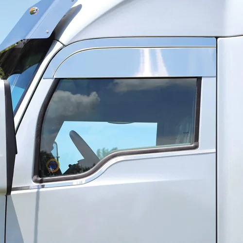 Vista 5 de RoadWorks 48057 - Tapas de acero inoxidable de 6 pulgadas para Kenworth T680/T880, acabado pulido