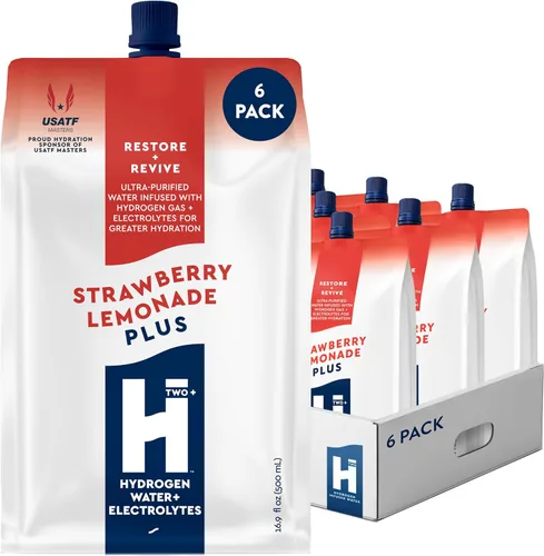 Vista 19 de HTWO Plus Agua de hidrógeno molecular con electrolitos, sabor a limonada de uva, paquetes de hidratación sin azúcar, paquete de 6 unidades de 16.9