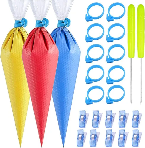 Vista 6 de 100 piezas de bolsas de tubería desechables - Bolsas de tubería sin punta Bolsas de pastelería Bolsas de glaseado para tubería Bolsas
