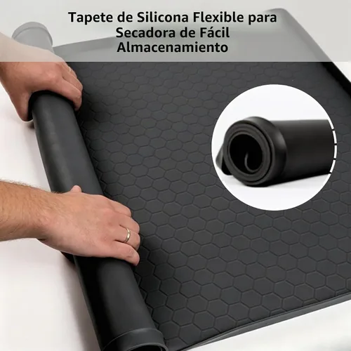 Vista 6 de Alfombrilla protectora superior para secadora, color negro, 25 x 19 pulgadas, silicona, 1 paquete antideslizante