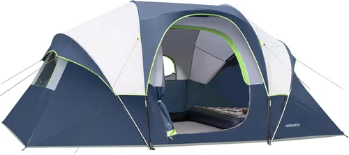 Vista 7 de HIKERGARDEN Tienda de Campaña para 10 Personas - Tienda Familiar Portátil de Fácil Instalación para Campamento, Tienda de Cúpula de Tela Resistente