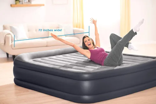 Vista 5 de Intex Dura-Beam - Colchón inflable de lujo de 16.5 pulgadas con bomba interna incorporada, tamaño King