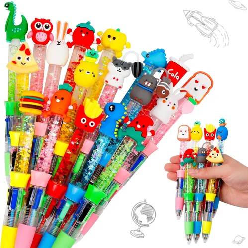 Vista 9 de CZWZ 8 piezas de bolígrafos de cuentas navideños, bolígrafos de plástico con cuentas y cuentas de silicona multicolor, bolígrafos navideños