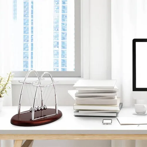 Vista 9 de Newton Cradle - Bolas de equilibrio con base de plástico, accesorios de ciencia y física para decoración de escritorio, regalo para profesores