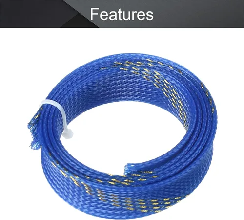 Vista 3 de Othmro 1 cable protector de cable expandible PET de 39.4 pulgadas/3.28 pies, cable de tubo de telar de 0.79 pulgadas de ancho, funda flexible
