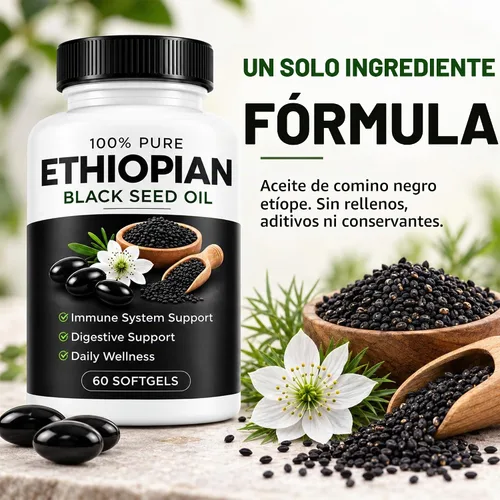 Vista 4 de Cápsulas de aceite de semilla negra etíope - 4.64% timoquinona, 60