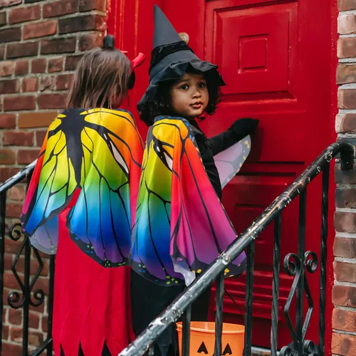 Vista 6 de Creatoy Fairy Butterfly-Wings-Costume for Girls Boys Monarch Butterfly Pretend Play Birthday Gifts Party Favors