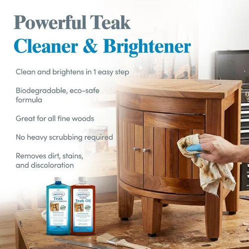 Vista 4 de AquaTeak Kit de cuidado, abrillantador limpiador de aceite de teca y madera, 16 onzas cada uno