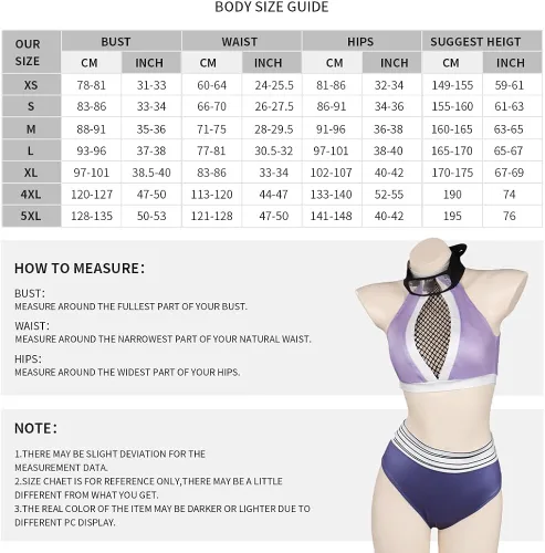 Vista 2 de Alleyon Anime Swimsuit Womens Two Piece Bathing Suit Cosplay Bikini Set Swimwear