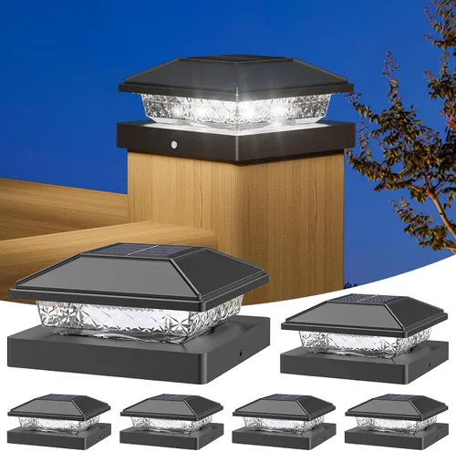 Vista 10 de NIORSUN Luces solares para postes de 4 x 4, blanco cálido, paquete de 12