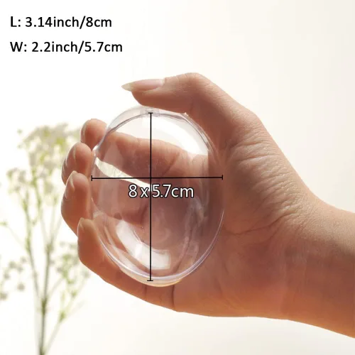 Vista 2 de Barelove Esferas transparentes rellenables para Pascua, 10 bolas transparentes para manualidades, esferas decorativas colgantes de plástico