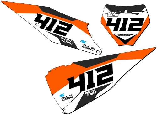 Vista 3 de 2008-2010 XCF SG63 Custom MX matrículas Senge Graphics Kit compatible con KTM