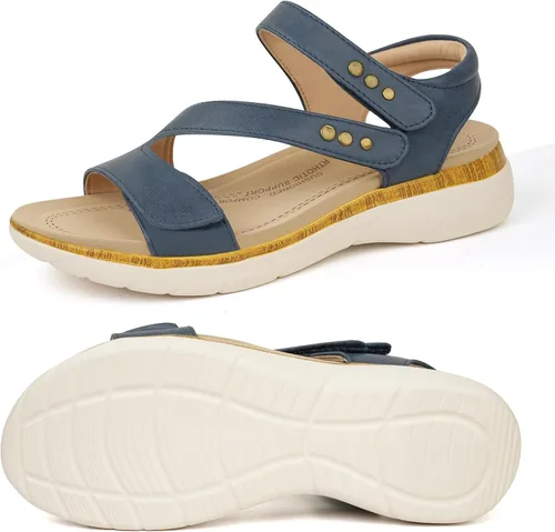 Vista 7 de ORTOREX Sandalias cómodas con soporte de arco para mujer, sandalias acolchadas para caminar