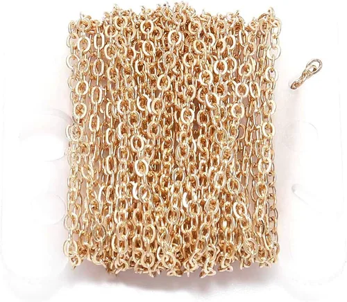 Vista 12 de Cadenas de collar de latón chapado en bronce antiguo de 1.5/2.0/2.5/0.138 in, cadenas de eslabones a granel para fabricación de joyas