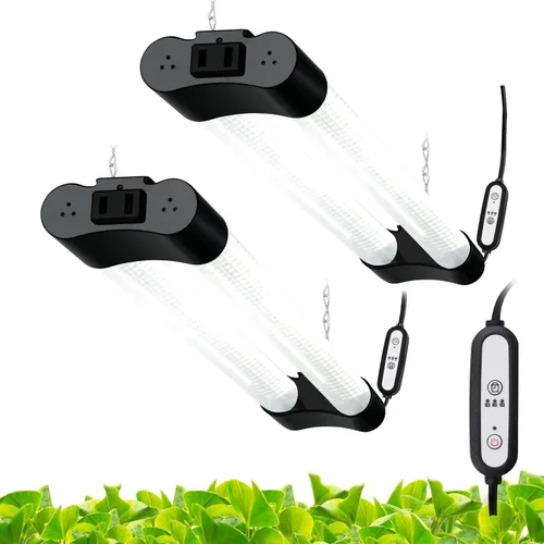 Vista 9 de Hlite Paquete de 2 luces LED de cultivo de 16 pulgadas, luces de cultivo enlazables para plantas de interior, luces de plantas de espectro completo
