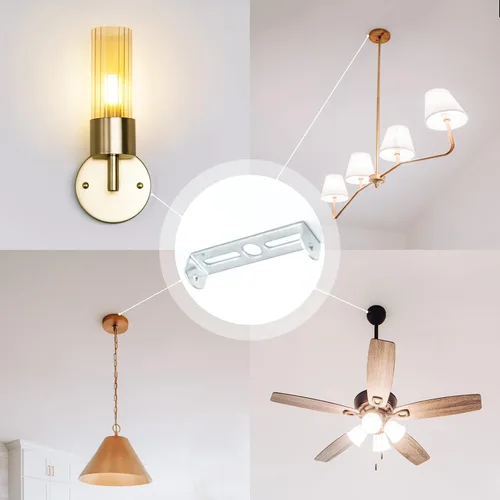 Vista 4 de 4 paquetes de soporte de montaje universal para luminarias cuadradas, soporte de montaje de placa de luz de techo de 3 pulgadas para pared, soporte