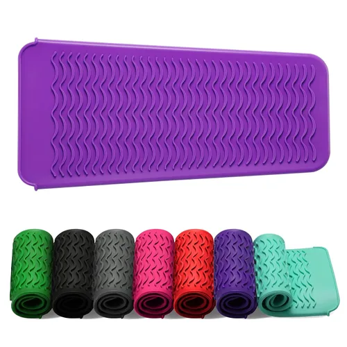 Vista 18 de ZAXOP - Funda de silicona resistente para plancha, rizador, herramientas calientes para el cabello (negro)