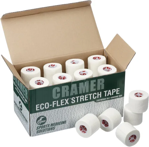 Vista 2 de Cramer Eco-Flex Cinta elástica autoadhesiva, cinta cohesiva, cinta elástica flexible para deportes, suministros de entrenamiento atlético, envoltura