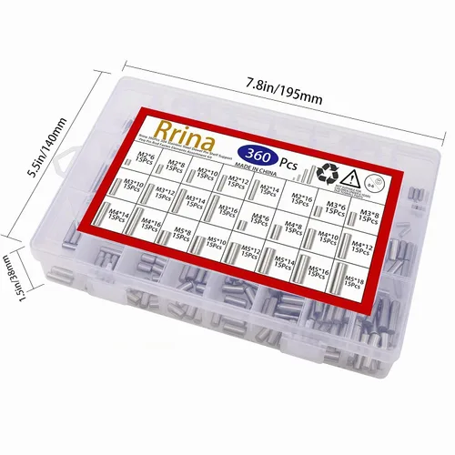 Vista 4 de 360 piezas de pasador de acero inoxidable 304, soporte de clavija, barra de sujeción de elementos, 24 tamaños M2 M3 M4 M5