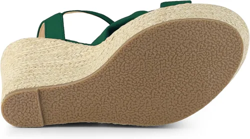 Vista 5 de Allegra K Sandalias de tacón de cuña con plataforma para mujer