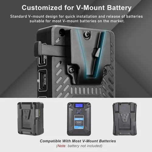 Vista 4 de Mini placa adaptador de batería de montaje en V con D-tap, dos puertos de salida DC 8V/4A, dos DC 12V/4A, USB 5V/2.1A y USB 5V/3A, 9V/2A, 12V/2A