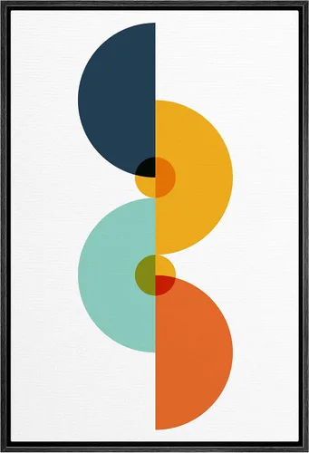 Vista 25 de bestdeal depot Lienzo enmarcado para pared, arte geométrico de sol y montaña, reflejo del mar, naturaleza, ilustraciones de área silvestre, arte