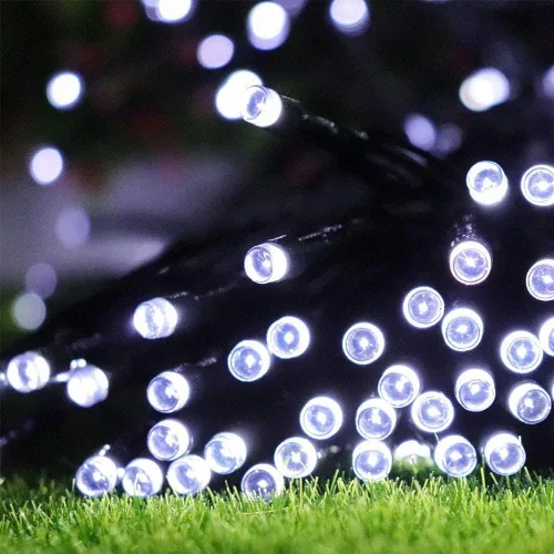 Vista 5 de weillsnow Guirnalda de luces blancas de Navidad enchufables, 200 luces LED de 66 pies, impermeables, 8 modos con memoria para exteriores