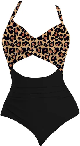 Vista 4 de Chounliem Trajes de baño para mujer, de una sola pieza, sexy, elegante, trajes de baño de talla grande, tankinis, trajes de baño ajustados