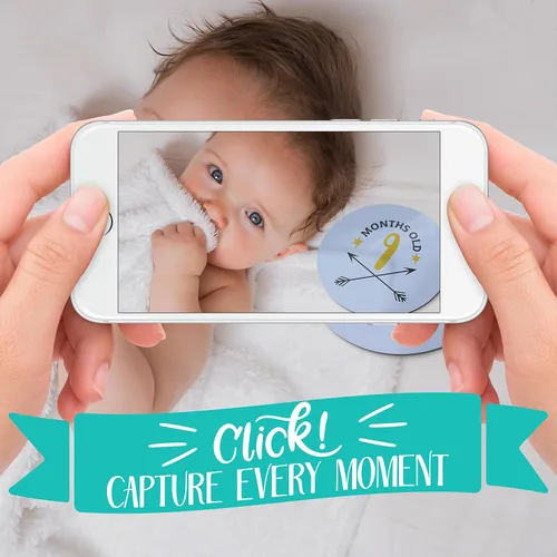 Vista 8 de RubyRoo Baby Libro de recuerdos con calcomanías de hitos – Álbum de fotos de primeros 5 años para bebé, niño o niña, regalo de embarazo para baby