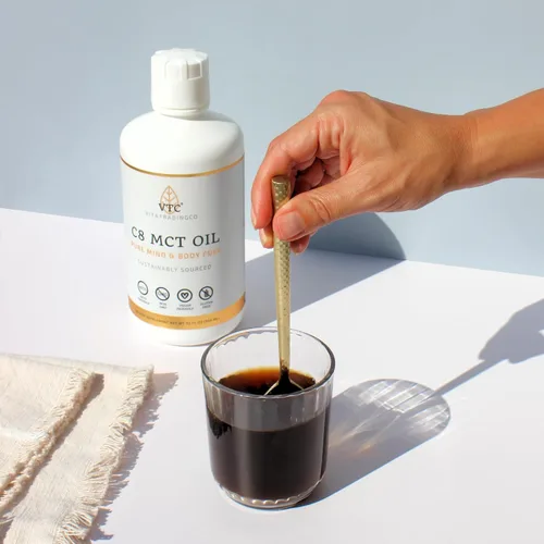 Vista 4 de VitaTradingCo. Aceite 100% puro C8 MCT, sin sabor, 64 porciones