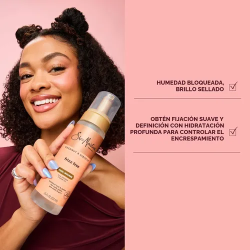 Vista 5 de Espuma para rizos SheaMoisture de coco y hibisco para control del encrespamiento con manteca de karité 7.5 oz