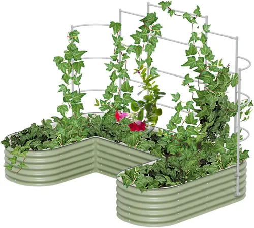 Vista 14 de Vego Garden Sistema modular de enrejado de pared, 8.0 pies de largo para camas de jardín de 2.0 x 8.0 pies (9 en 1), enrejado de jardín para plantas