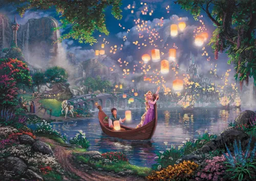 Vista 4 de Schmidt Juegos 59480 Disney Rapunzel Thomas Kinkade Repelsteeltje Rompecabezas de 1000 piezas Multicolor