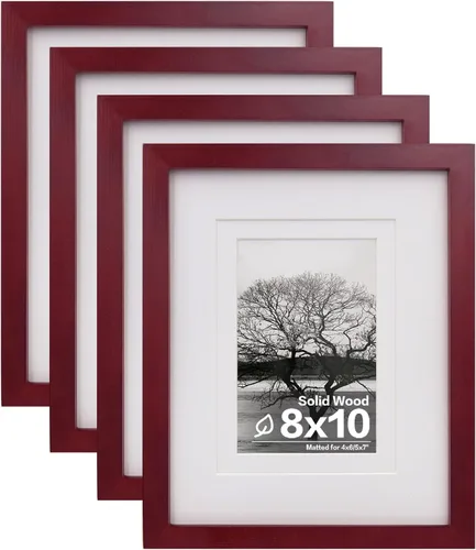 Vista 74 de Egofine - Marcos de fotos de 4 x 6 pulgadas (4 unidades) cubiertos por plexiglás, para fotos de 3 x 4.5 pulgadas / 3.5 x 5 pulgadas con paspartú