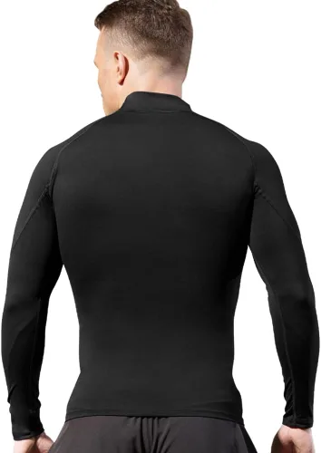 Vista 3 de Camisetas de compresión para hombre, de manga larga, para entrenamiento, gimnasio, deportes activos, capas base
