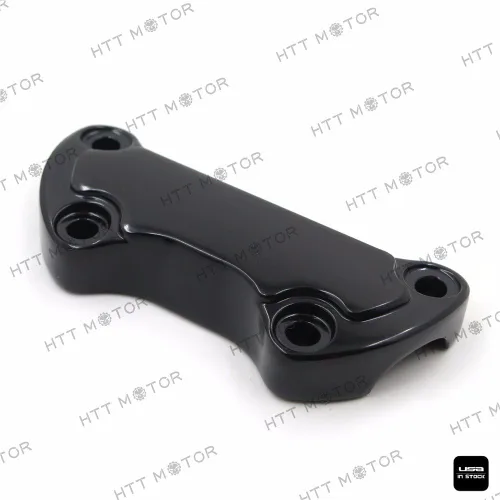 Vista 3 de MT446-002- Abrazadera elevadora para manillar festoneada negra compatible con Harley Sportster 883 Dyna Super Glide