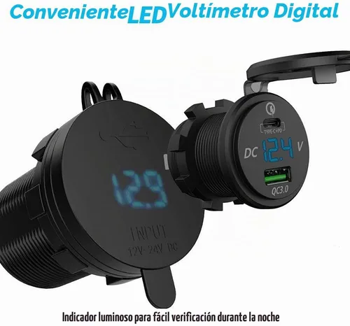Vista 5 de GemCoo Enchufe de Cargador de Coche USB C de 63W, Salida PD de 45W Cargador QC3.0 de 18W Enchufe USB para Encendedor de Cigarrillos de 12V