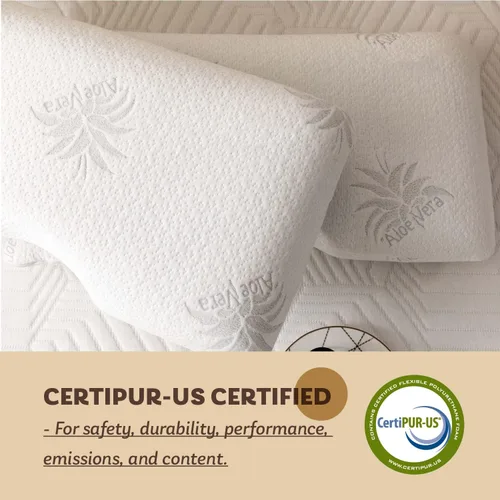 Vista 5 de EGOHOME Almohada cervical para el cuello, almohada de espuma viscoelástica de aloe vera, 30 x 16 pulgadas Side Sleeper Pillow for Sleeping