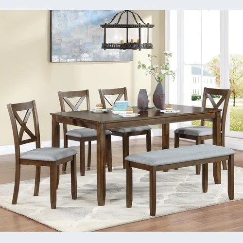 Vista 17 de Harper & Bright Designs Juego de mesa de comedor de 6 piezas con sillas