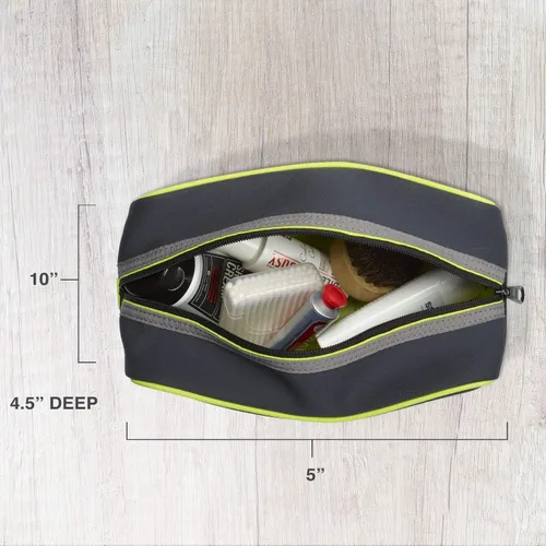 Vista 4 de Lewis N. Clark Travelflex Toiletry Kit, Makeup Bag, Shower Caddy + Travel Organizer for Luggage, Carry-on or Suitcase, Open Zip Top, Charcoal
