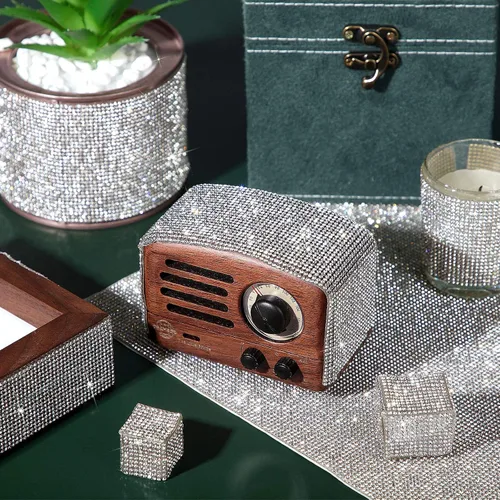 Vista 2 de 32000 piezas de diamantes de imitación de cristal brillantes autoadhesivas para bricolaje, calcomanías de diamantes de imitación brillantes