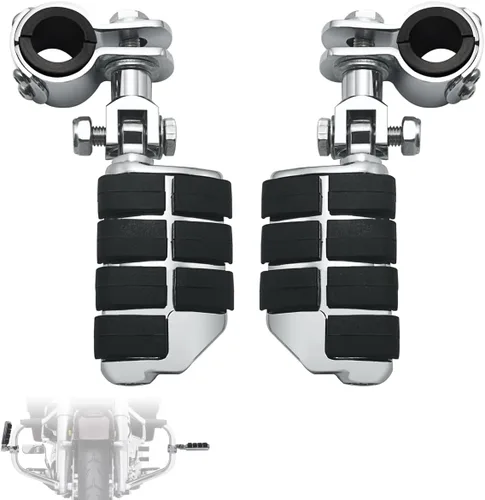 Vista 7 de FOVPLUE 1", 1.25" Estribos de autopista ajustables con abrazadera de 3 piezas para modelos Harley Touring Softail Dyna Sportster con protector