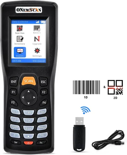 Vista 10 de Escáner de inventario inalámbrico, escáner de código de barras 1D Lector de código de barras de mano para dispositivo de inventario de terminales