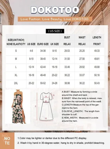 Vista 6 de Dokotoo Vestidos sin tirantes para mujer, casual, de verano, cintura alta, con abertura lateral, estilo bohemio, maxi vestido