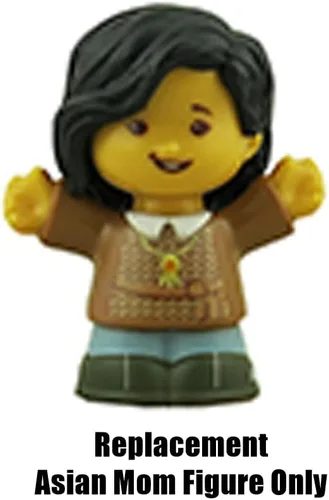 Vista 2 de Pieza de repuesto para la familia Fisher-Price Little People Big Helpers - FTL15 ~ Figura de repuesto de mamá asiática ~ Cabello negro