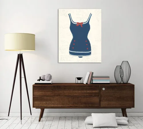Vista 4 de Jaxson Rea Lienzo envuelto en la galería de papel de periódico Retro Swimwear I de Emily Adams, 12 x 15 pulgadas