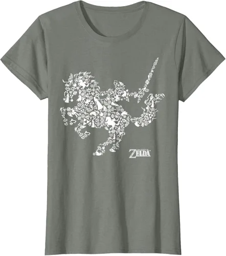 Vista 10 de The Legend of Zelda Camiseta con diseño de símbolos de caballo Azul Marino